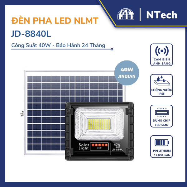 Đèn led năng lượng mặt trời 40W JD-8840L