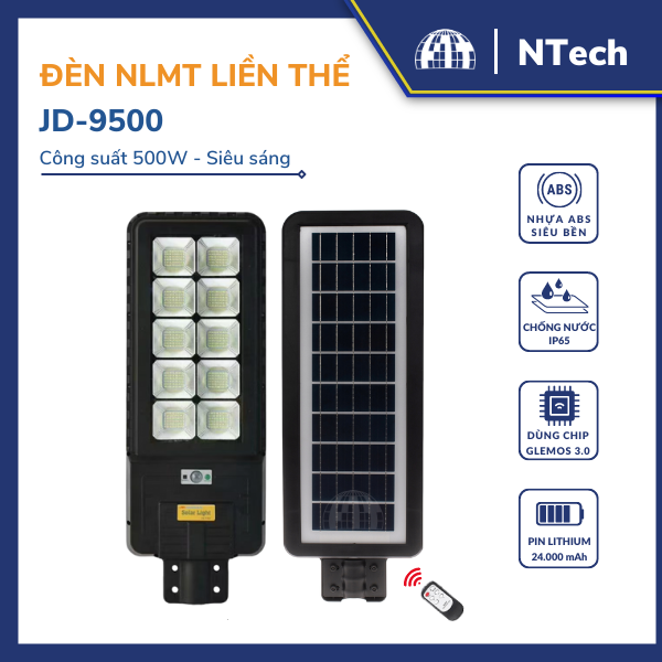 JD-9500 – Đèn đường năng lượng mặt trời 500w