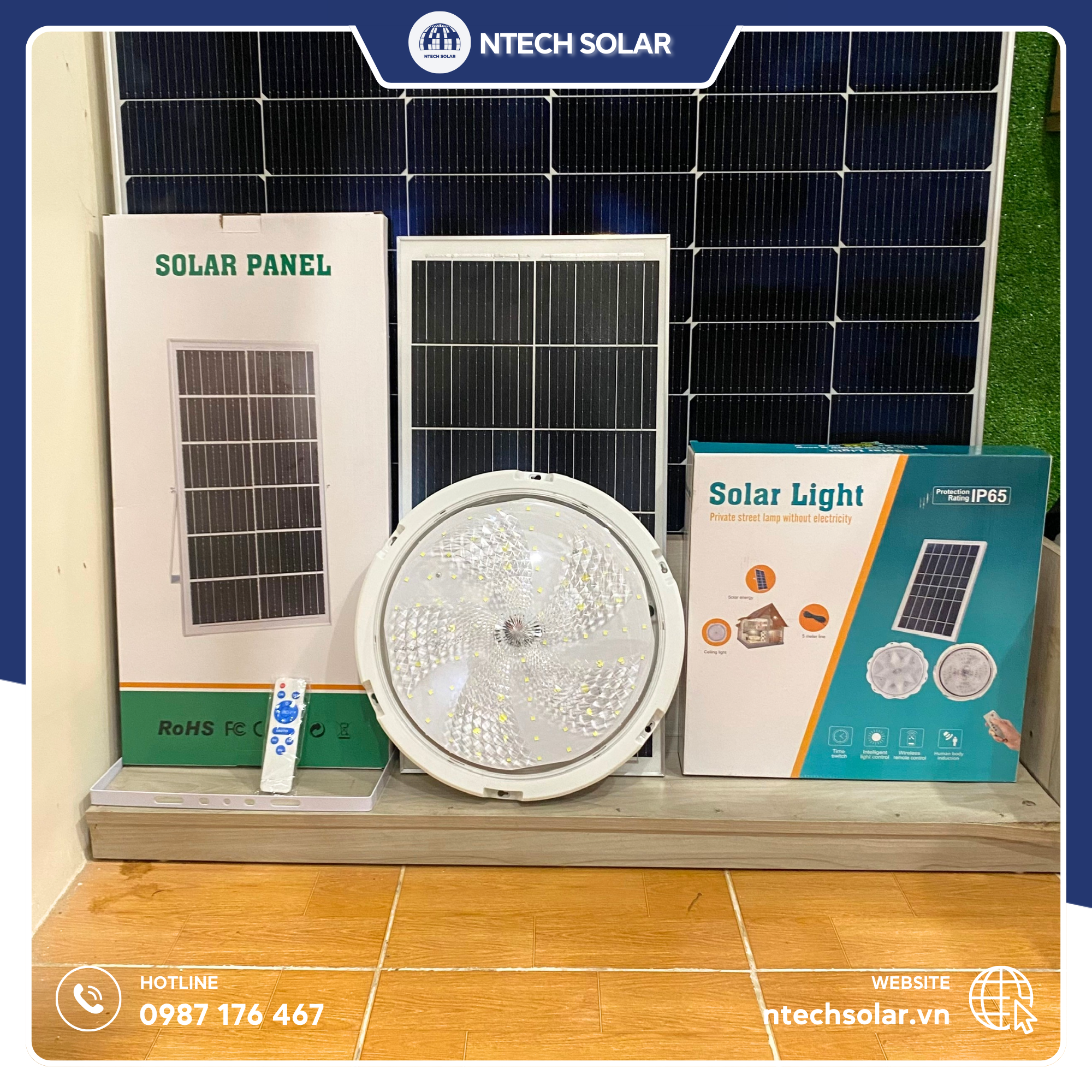Đèn năng lượng mặt trời ốp trần 400w NT-LC400