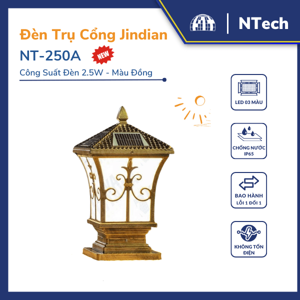 Đèn trụ cổng năng lượng mặt trời NT250A