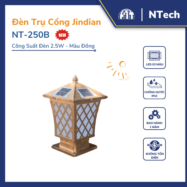 Đèn trụ cổng năng lượng mặt trời NT250B