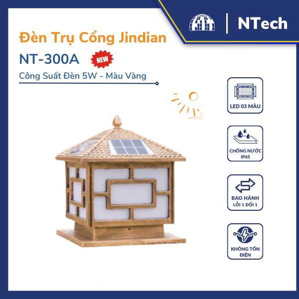 Đèn trụ cổng năng lượng mặt trời NT300A