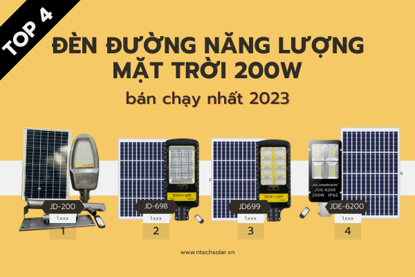 Top 4 đèn đường năng lượng mặt trời 200w bán chạy nhất