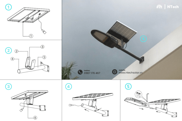 Cách lắp đèn đường năng lượng mặt trời