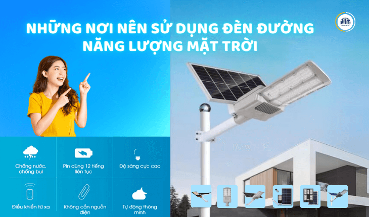 Những nơi nên sử dụng đèn đường năng lượng mặt trời