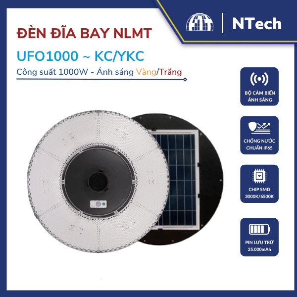 Đèn năng lượng mặt trời đĩa bay UFO1000KC/YKC