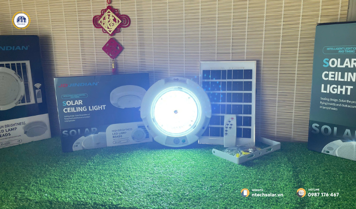 đèn ốp trần năng lượng mặt trời jindian 100w