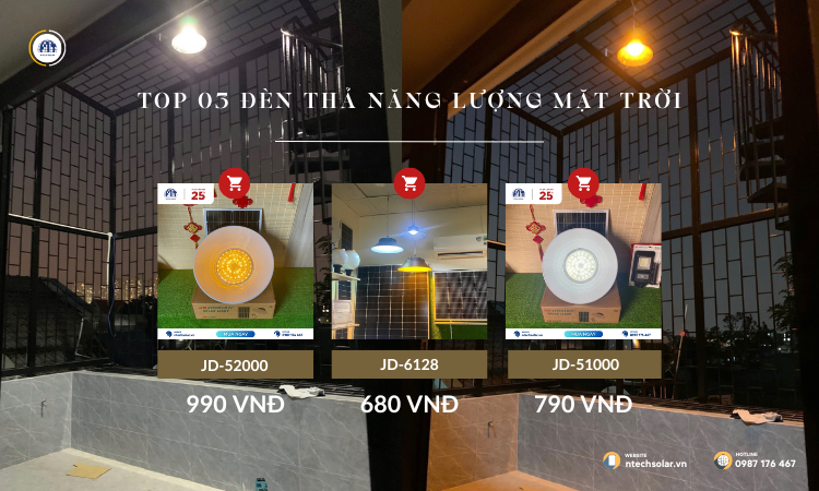 Top 03 đèn thả năng lượng mặt trời bán chạy nhất năm 2025
