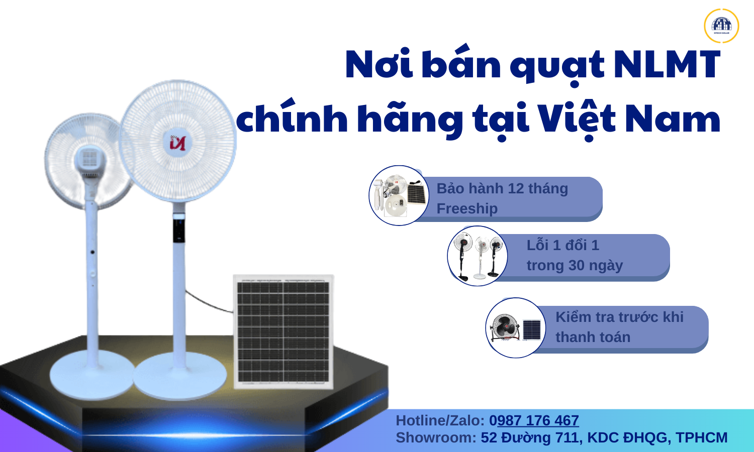 Nơi bán quạt năng lượng mặt trời chính hãng uy tín nhất Việt Nam