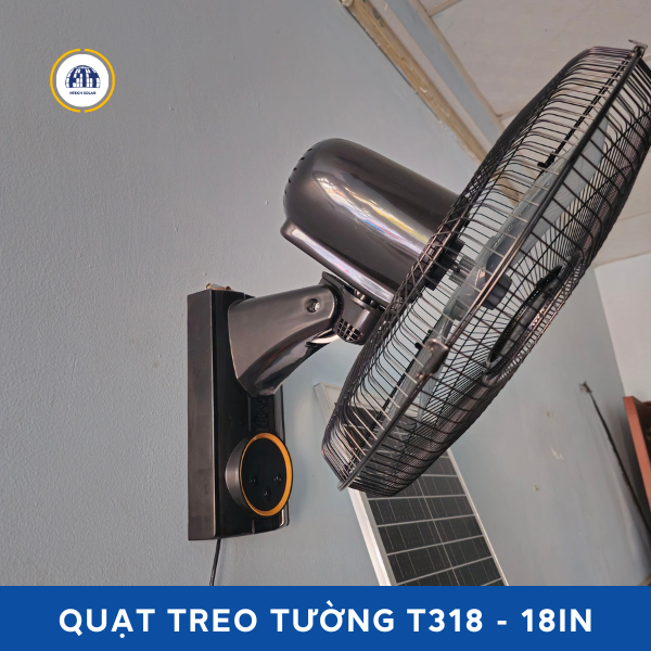 Quạt treo tường năng lượng mặt trời công suất lớn T318-1