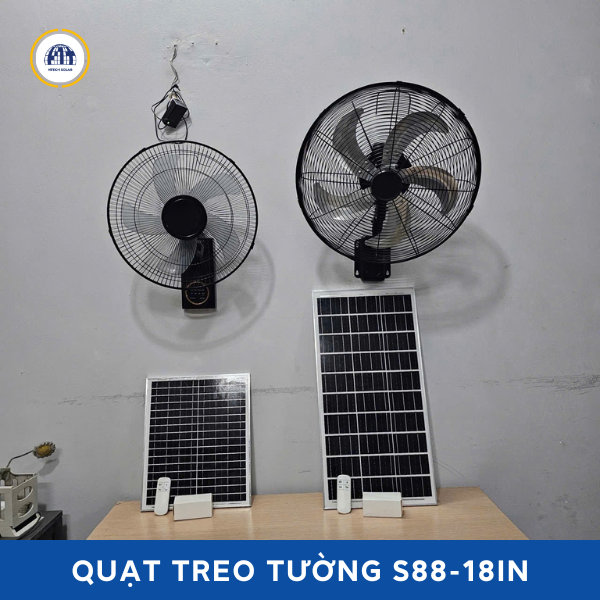 Quạt treo tường năng lượng mặt trời công suất lớn T318