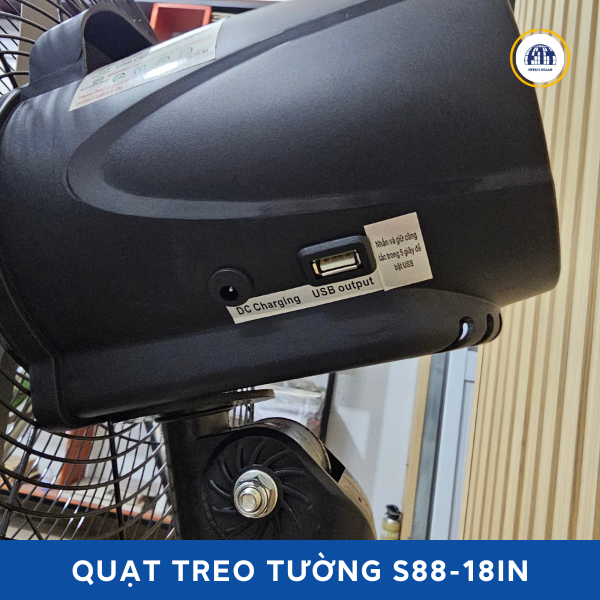 Quạt năng lượng mặt trời treo tường công suất lớn S88-18IN-3