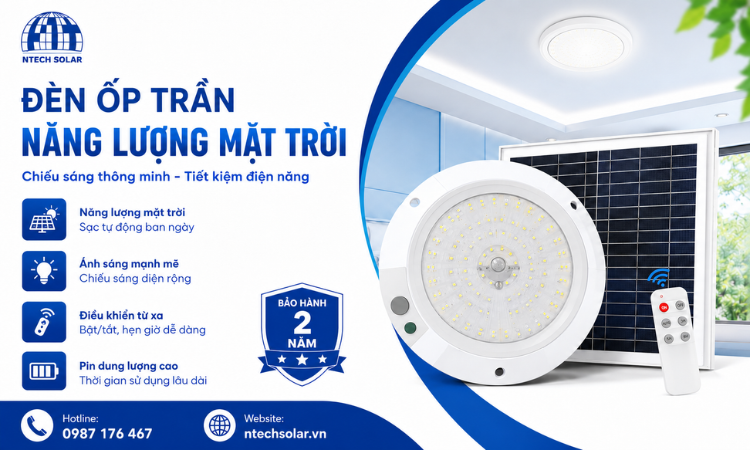 đèn năng lượng mặt trời ốp trần