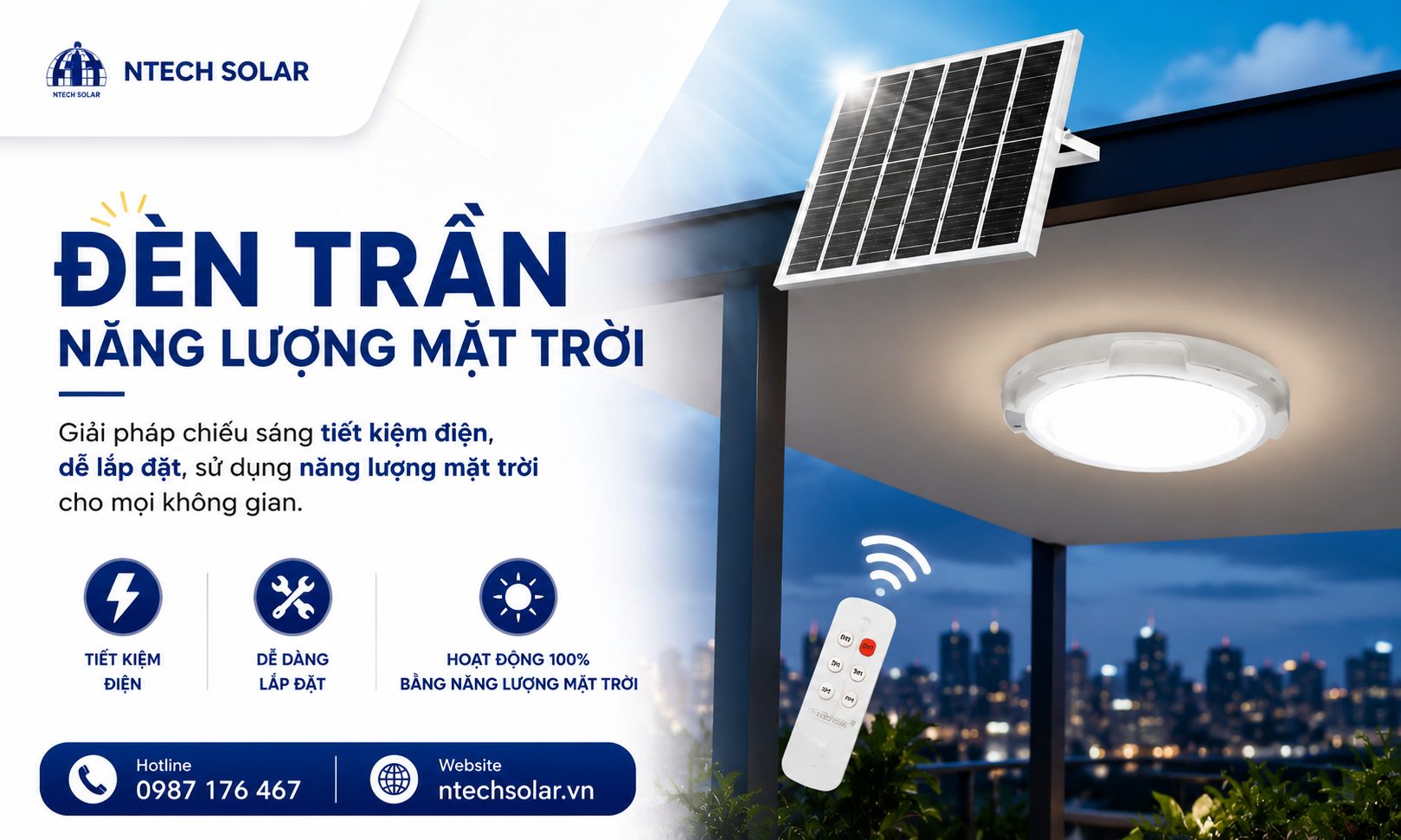 Cách Chọn Đèn Trần Năng Lượng Mặt Trời Theo Diện Tích