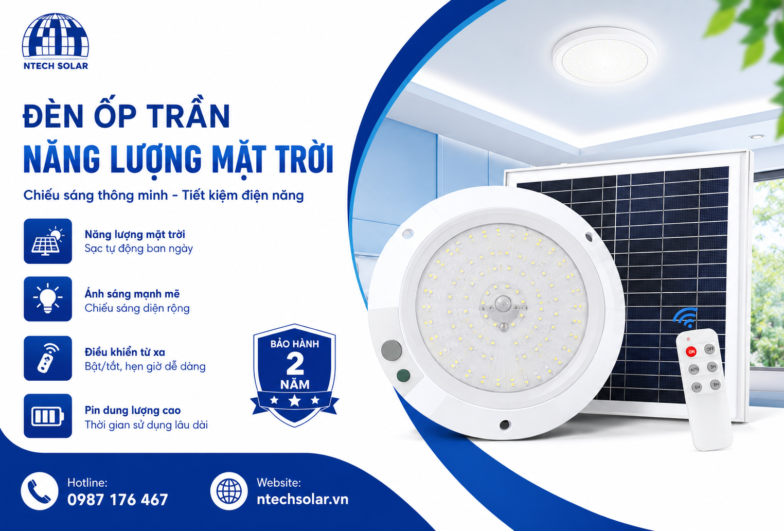 Đèn Ốp Trần Năng Lượng Mặt Trời Loại Nào Tốt Nhất?
