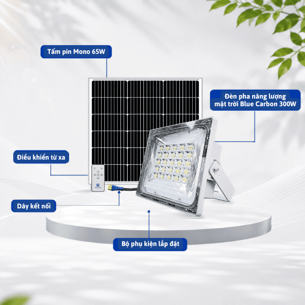 Đèn pha năng lượng mặt trời Blue Carbon 300W