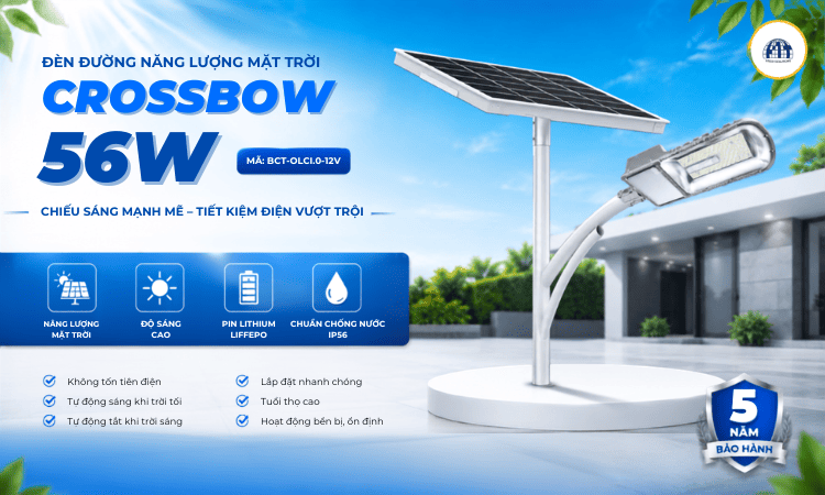 Đèn năng lượng mặt trời Crossbow 56W BCT-OLC1.0-12V